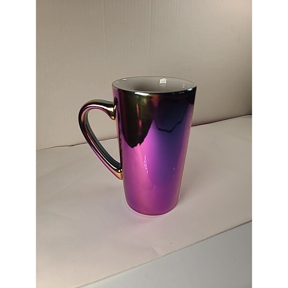 Starbucks Coffee Mug 16oz Rainbow Holographic Iridescent Oil Slick 2022 Holiday - Picture 3 of 8